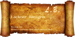 Lackner Benigna névjegykártya